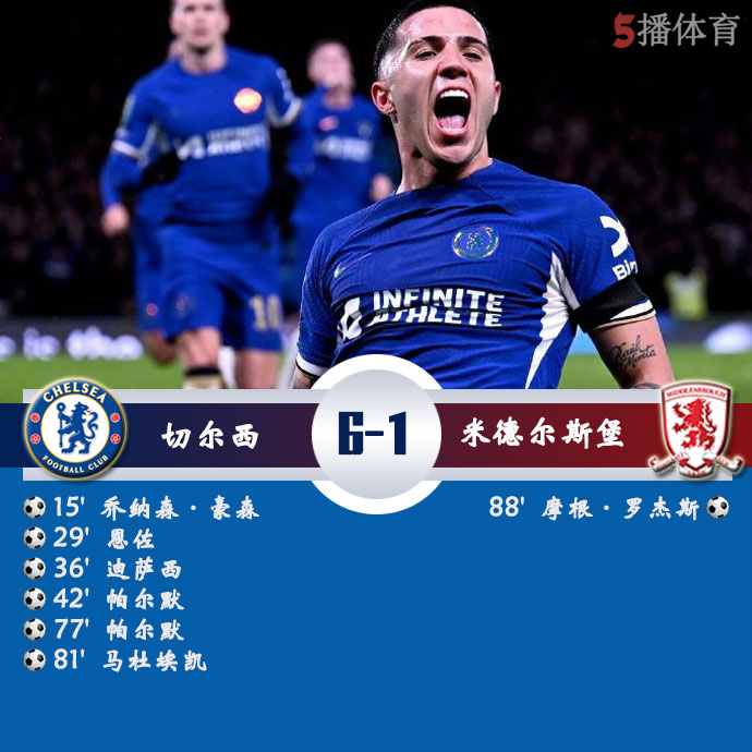 切尔西   6 - 1  米德尔斯堡