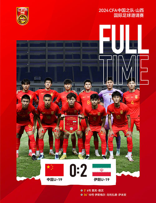 中国U19  0 - 2  伊朗U19