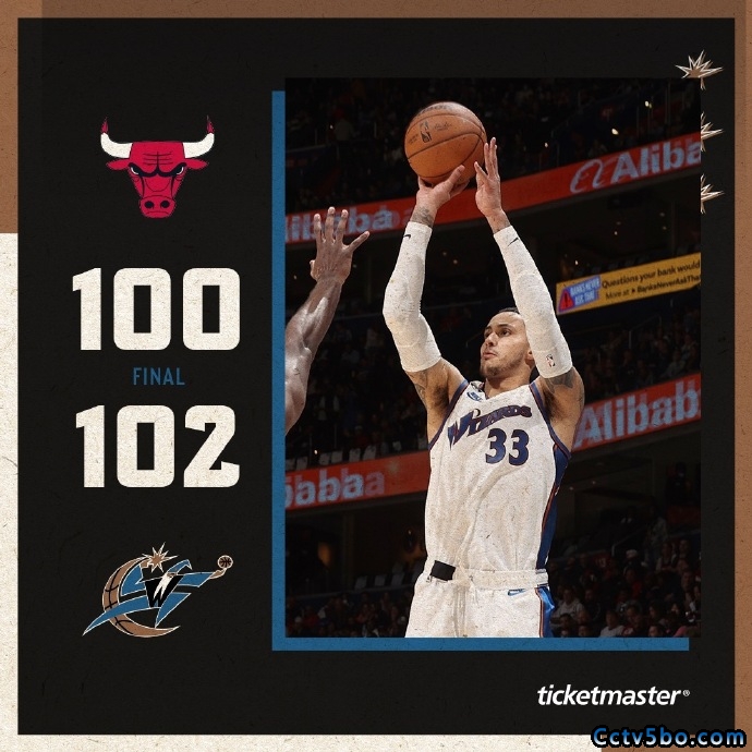 NBA常规赛 公牛  100 - 102  奇才