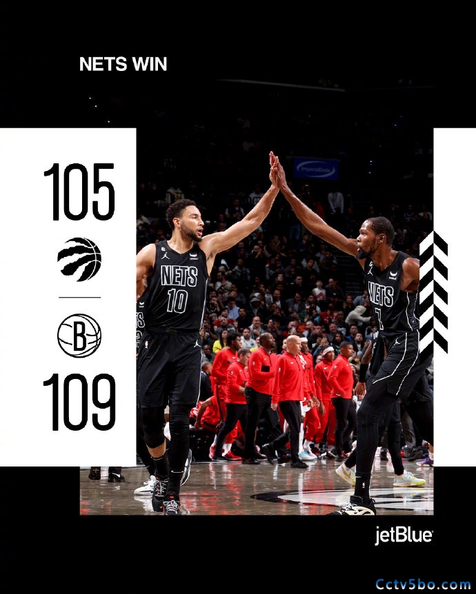 NBA常规赛 猛龙  105 - 109  篮网