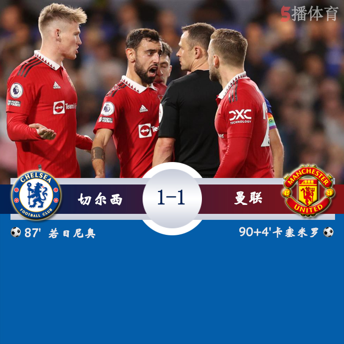 英超第13轮 切尔西  1 - 1  曼联