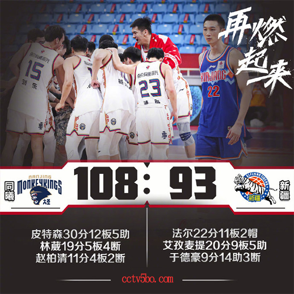 CBA常规赛 同曦  108 - 93  新疆