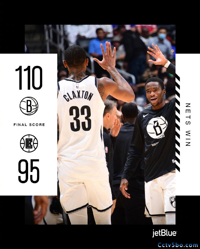 NBA常规赛 篮网  110 - 95  快船