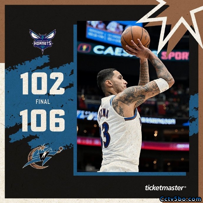 NBA常规赛 黄蜂  102 - 106  奇才