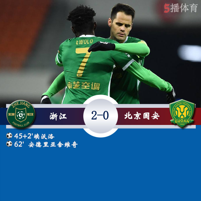 浙江  2 - 0  北京国安