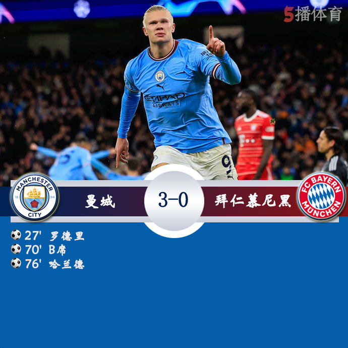 曼城  3 - 0  拜仁慕尼黑