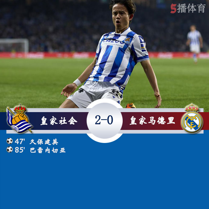 皇家社会  2 - 0  皇家马德里