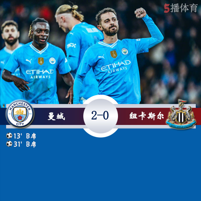 曼城  2 - 0  纽卡斯尔