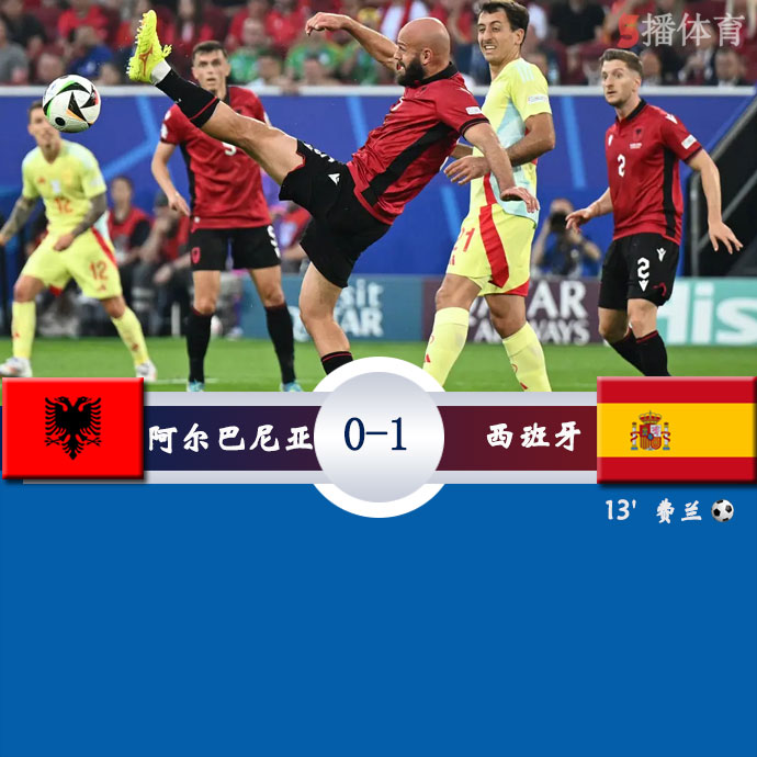 阿尔巴尼亚  0 - 1  西班牙
