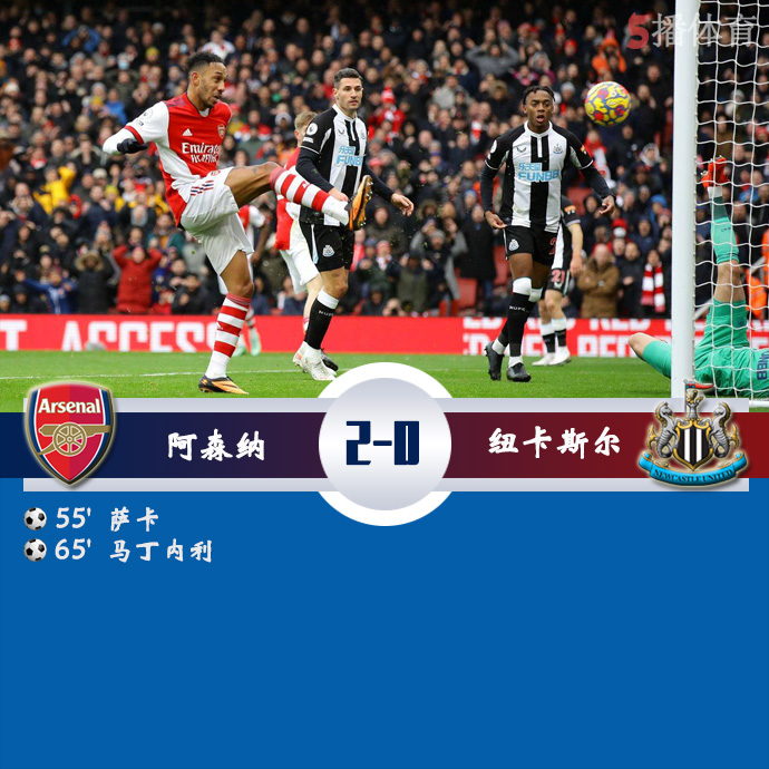 英超第13轮 阿森纳  2 - 0  纽卡斯尔