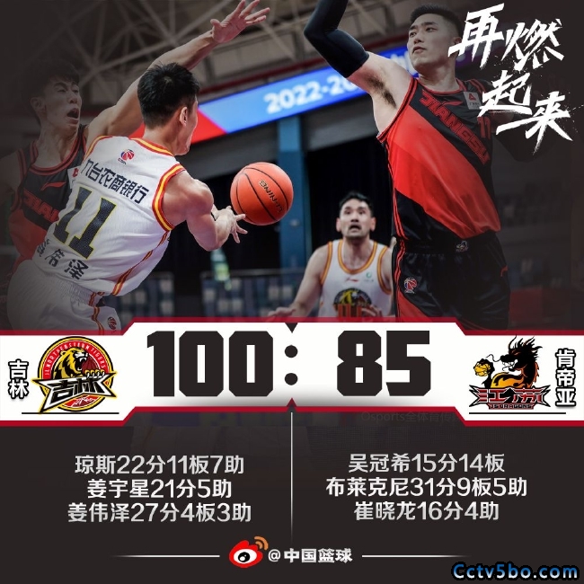 CBA常规赛 吉林  100 - 85  江苏