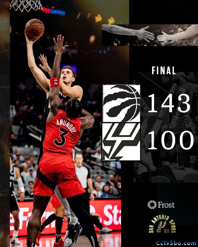 NBA常规赛 猛龙  143 - 100  马刺