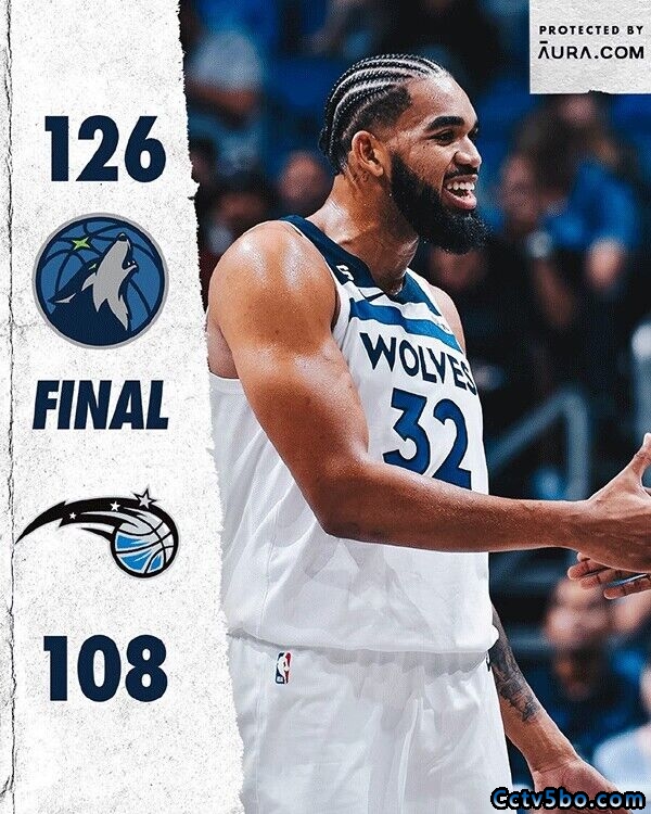 NBA常规赛 森林狼  126 - 108  魔术