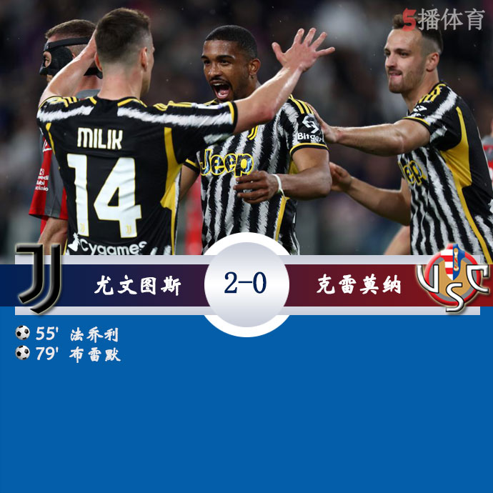 尤文图斯  2 - 0  克雷莫纳