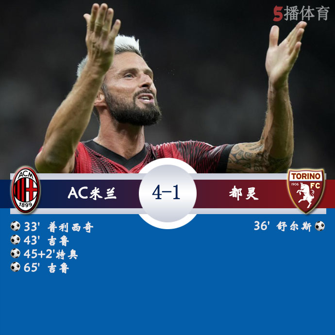 AC米兰  4 - 1  都灵