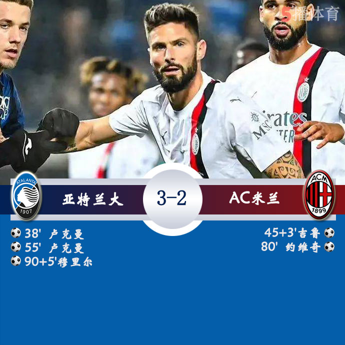 亚特兰大  3 - 2  AC米兰