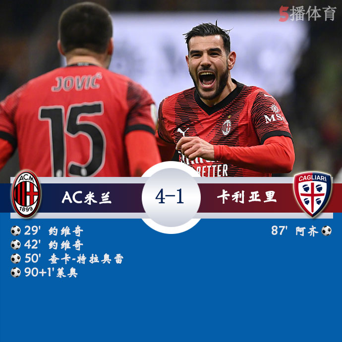 AC米兰  4 - 1  卡利亚里