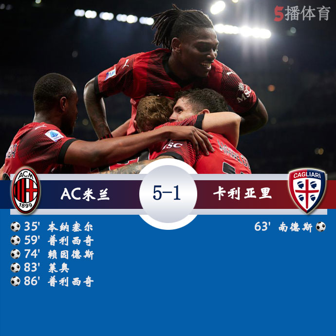 AC米兰  5 - 1  卡利亚里