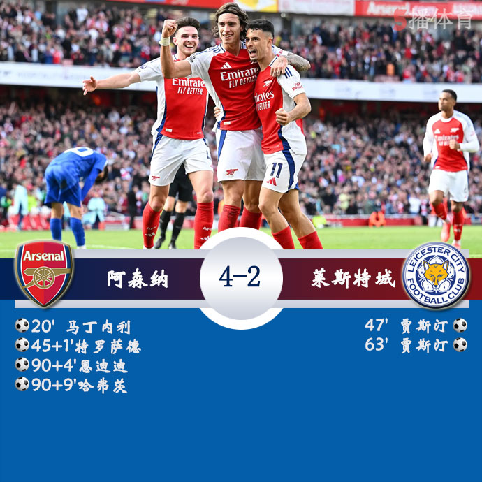 阿森纳  4 - 2  莱斯特城